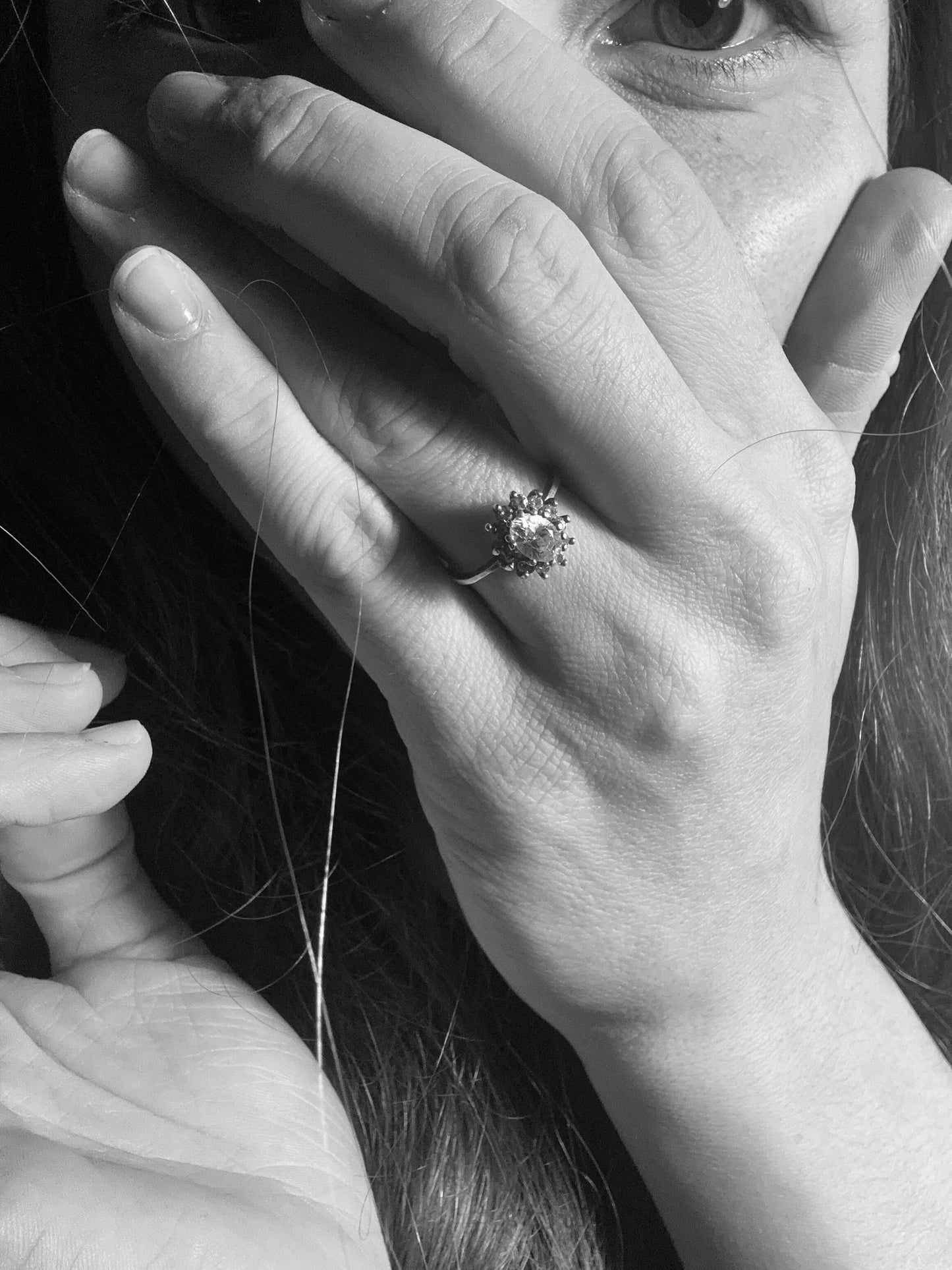 Clear Stone Halo Ring