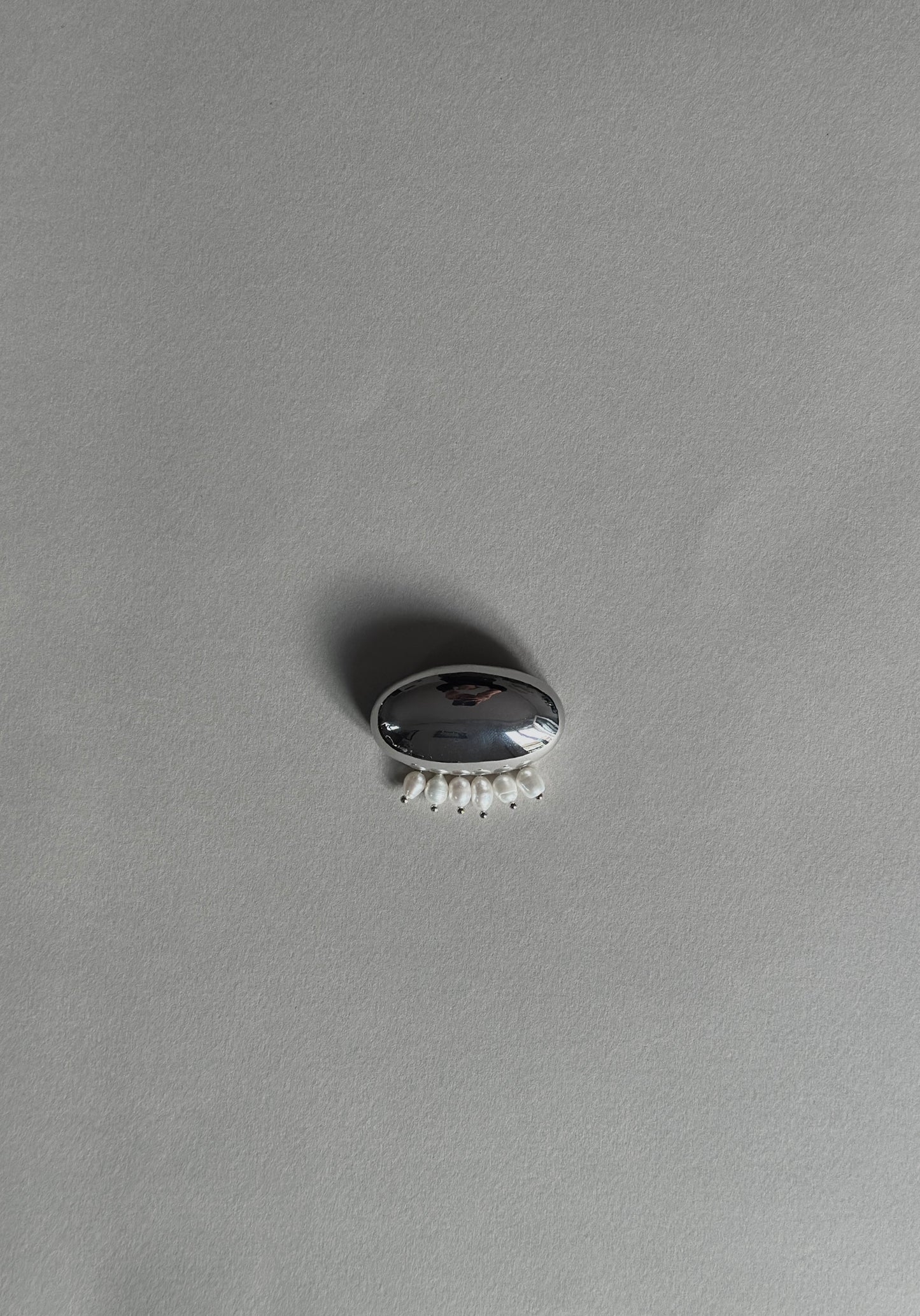 Teardrop Pearls Oval Brooch