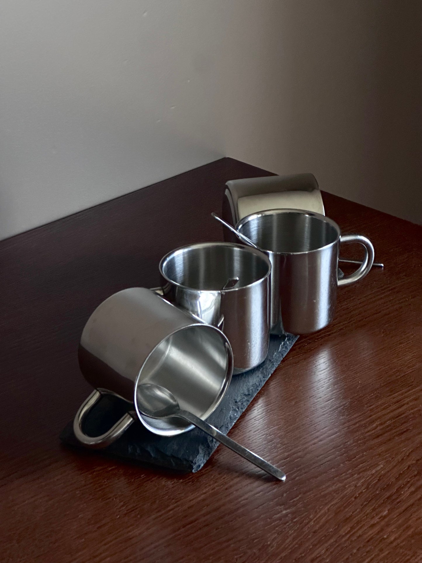 STAINLESS STEEL CUP WITH SPOON