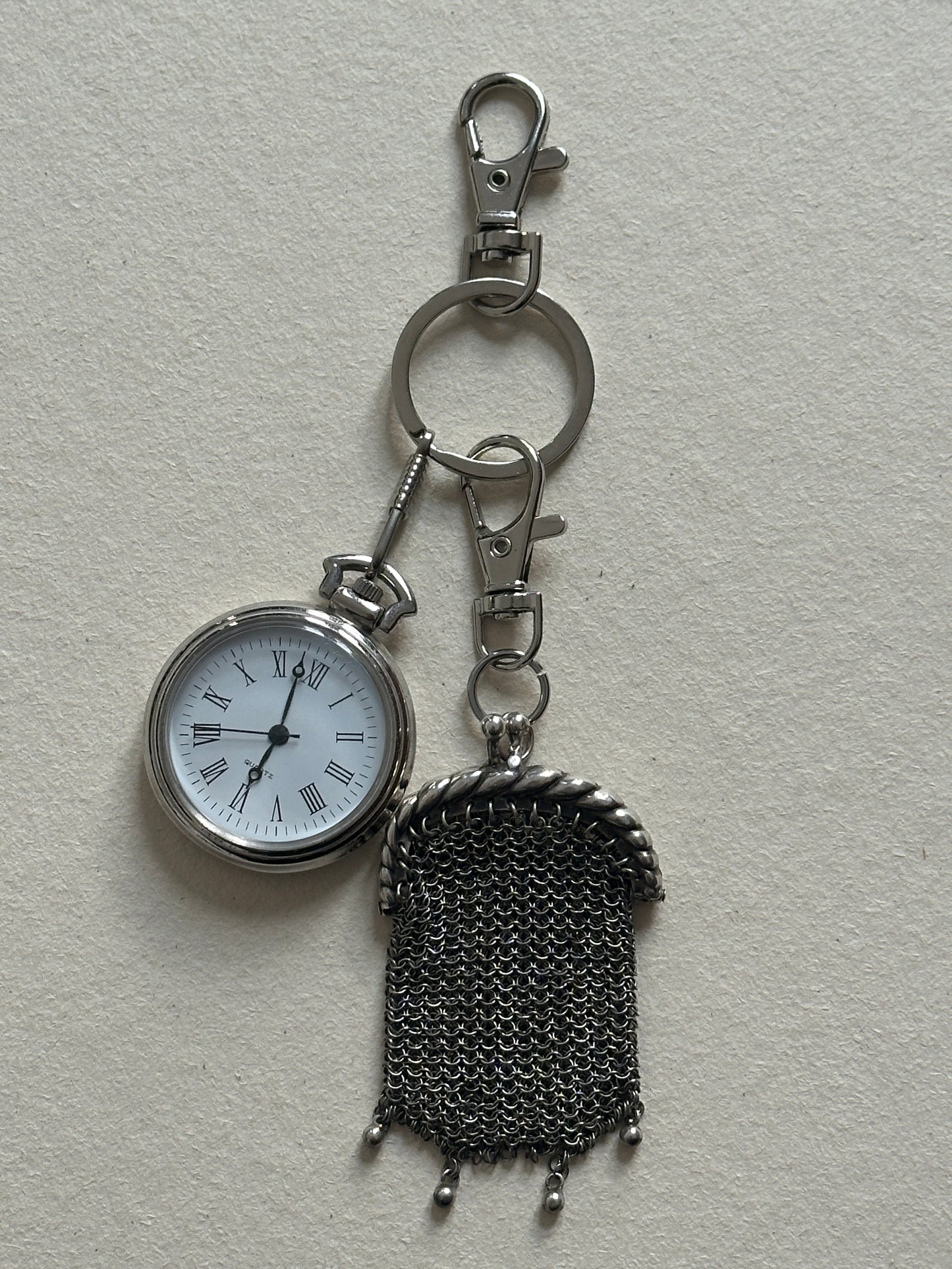 Aumônière with watch key chain