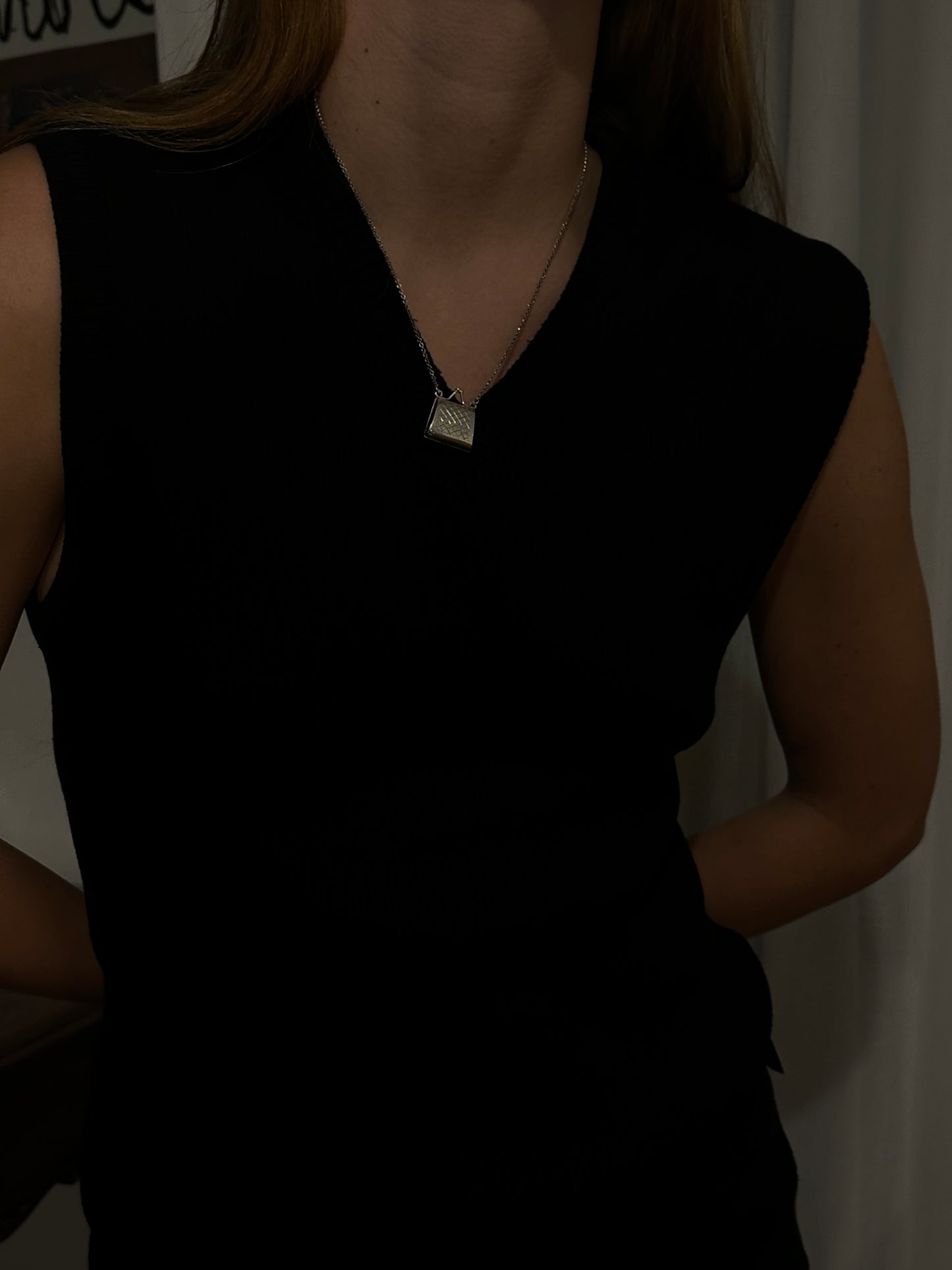 Vintage Silver Purse Necklace