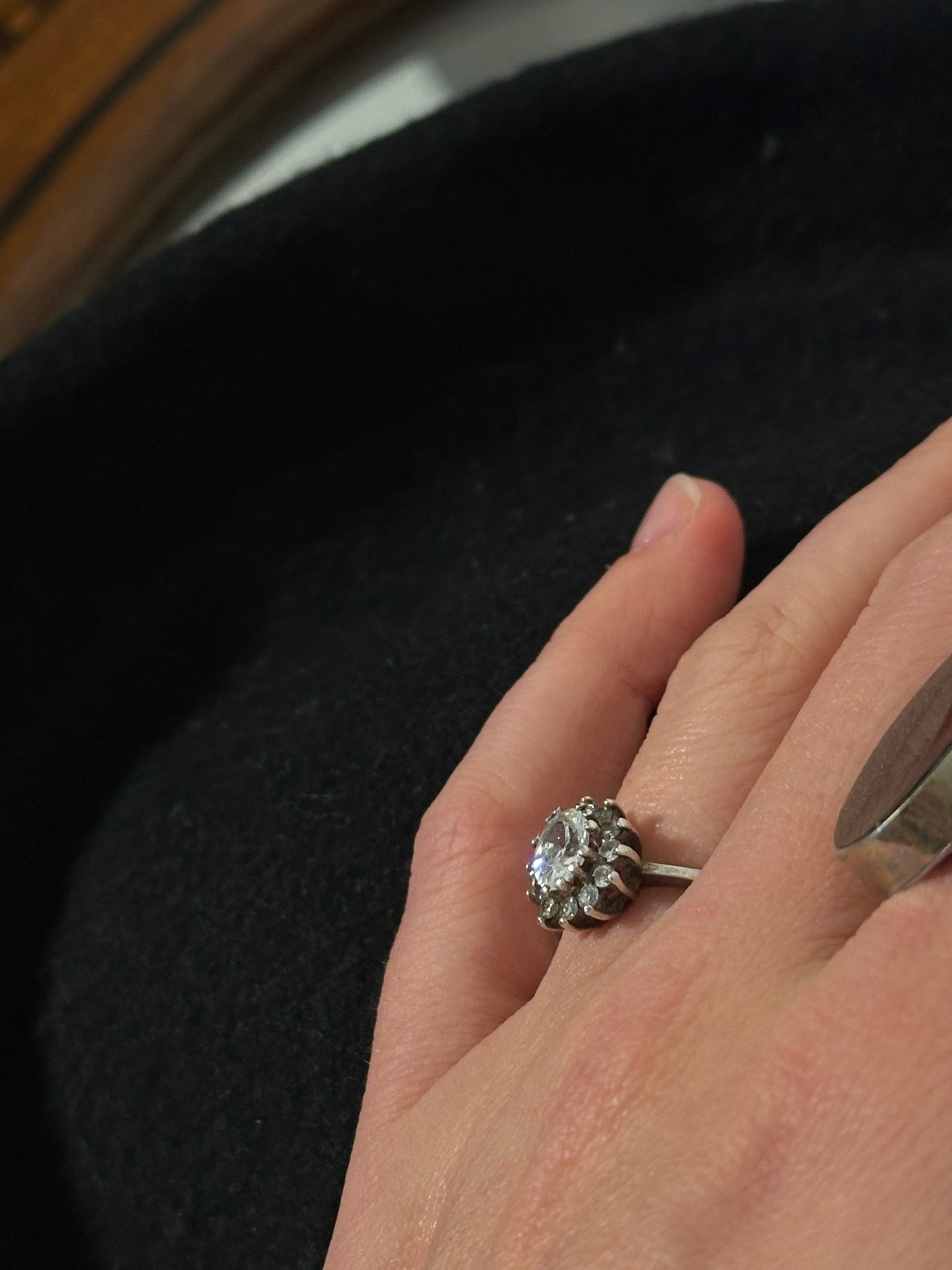 Clear Stone Halo Ring
