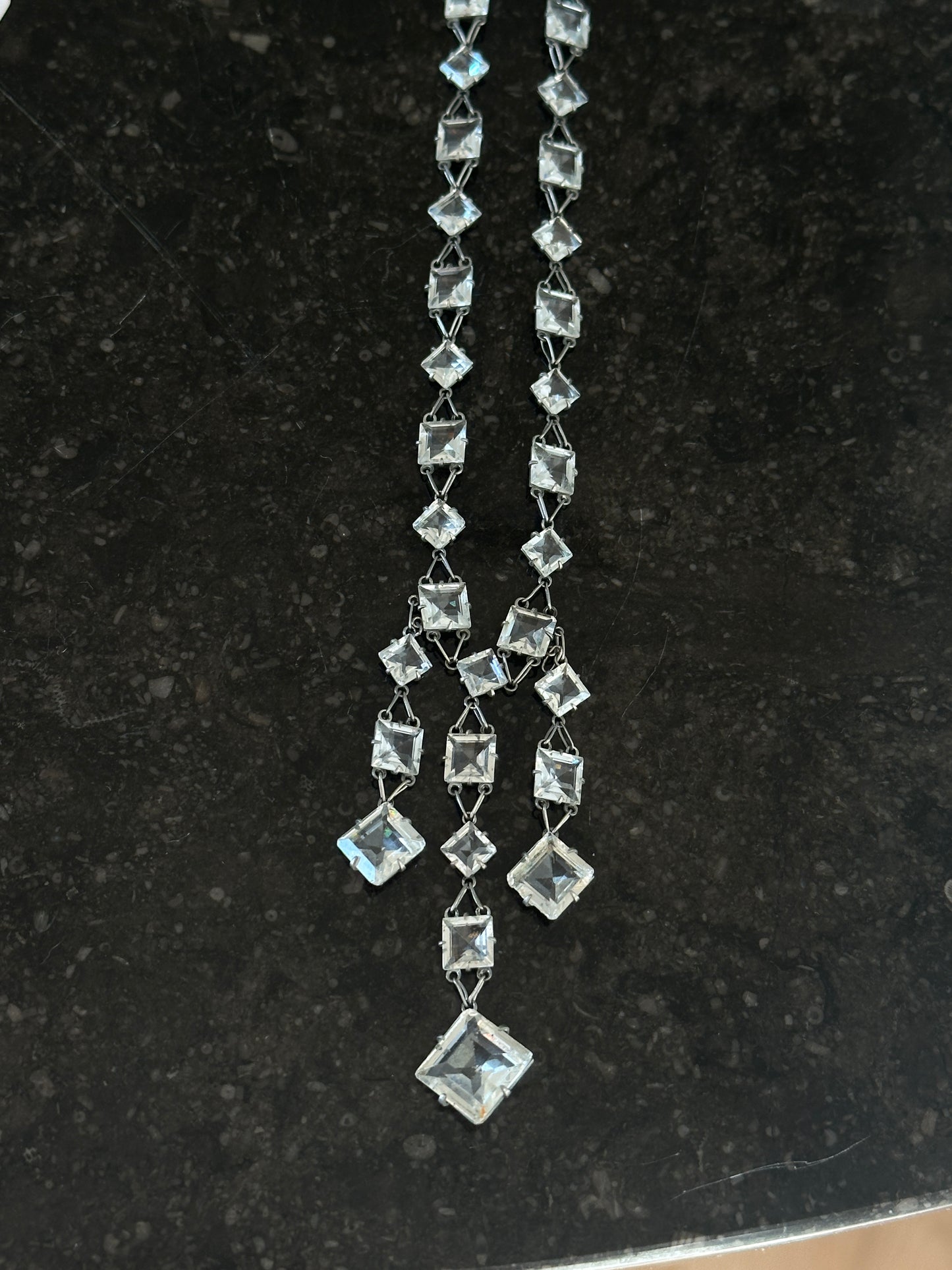 Vintage Cascading Crystals Necklace