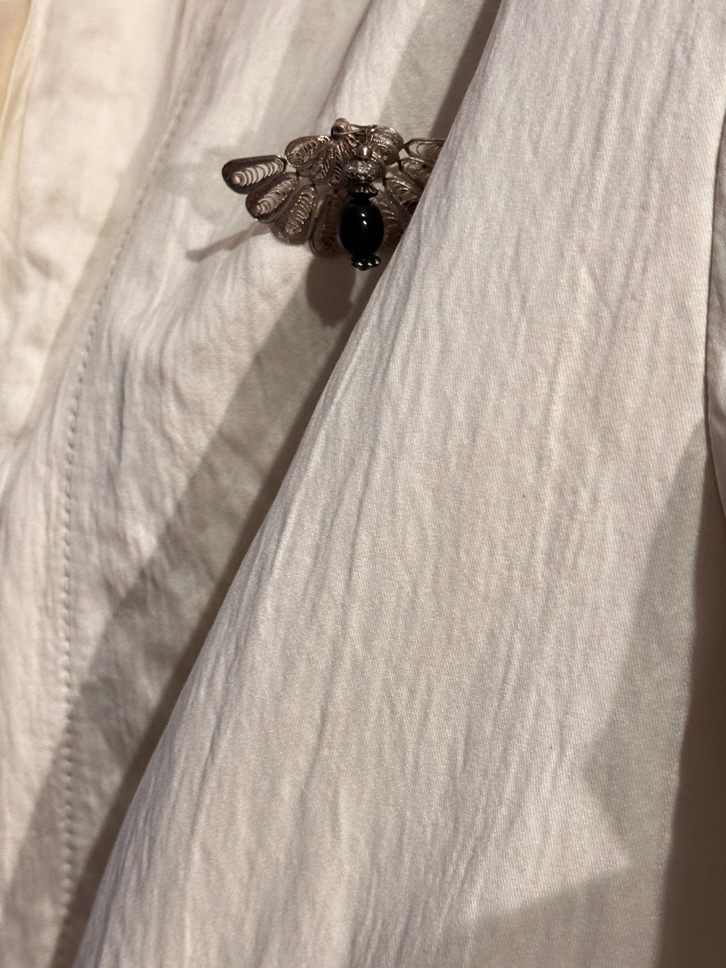 Vintage Silver Fan Brooch