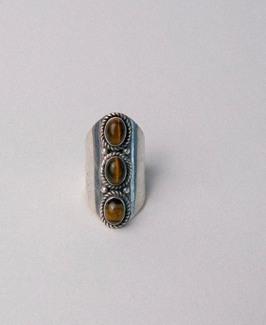 Tiger Eye Stone Sterling Silver Ring