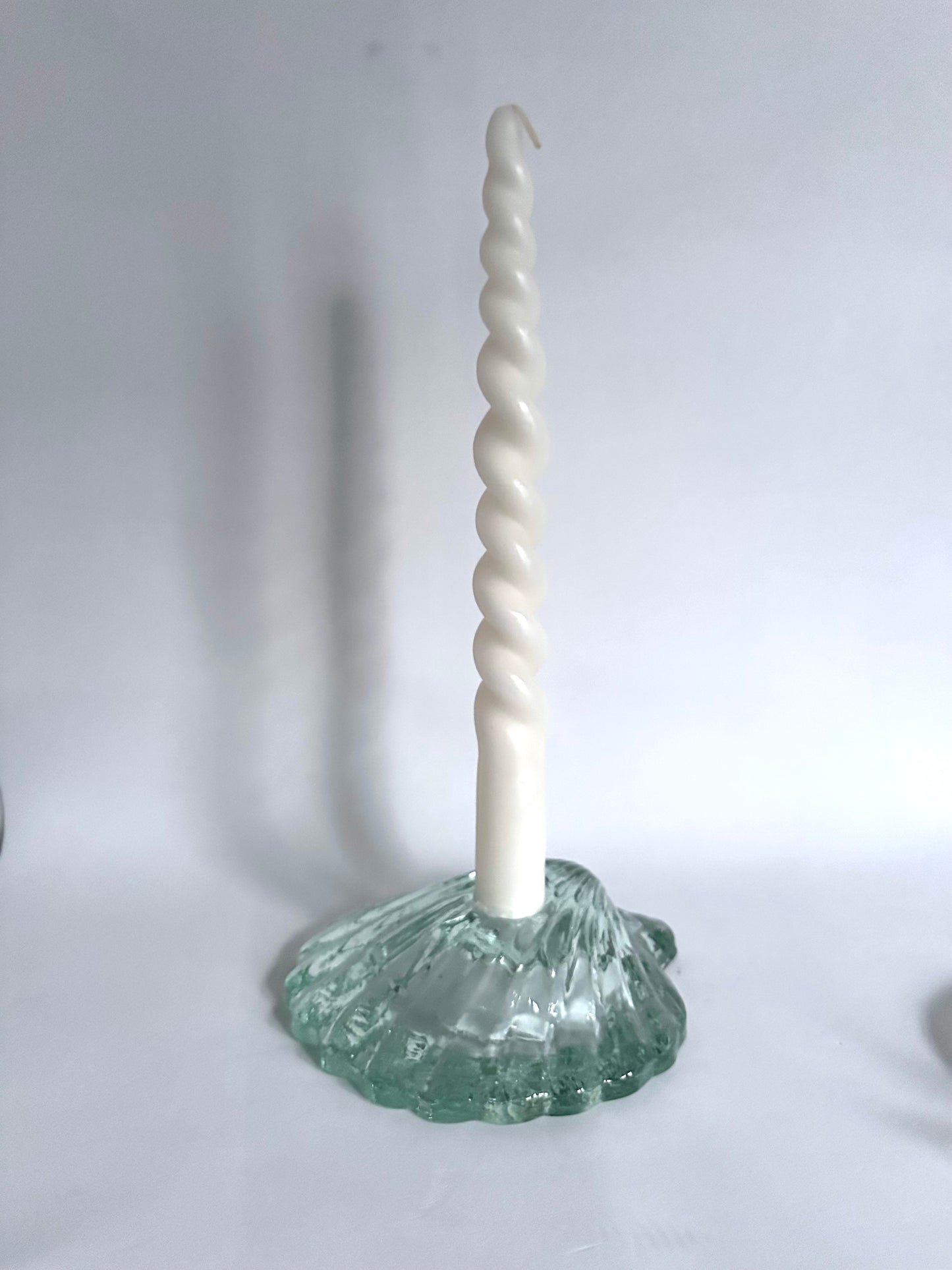 GLASS SHELL CANDLE HOLDER