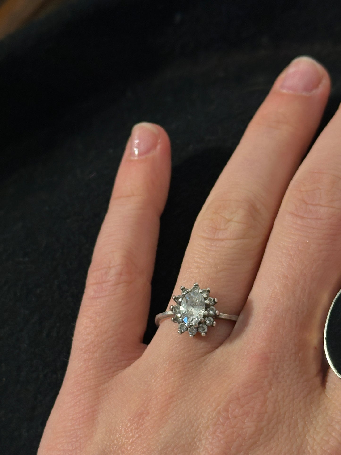 Clear Stone Halo Ring