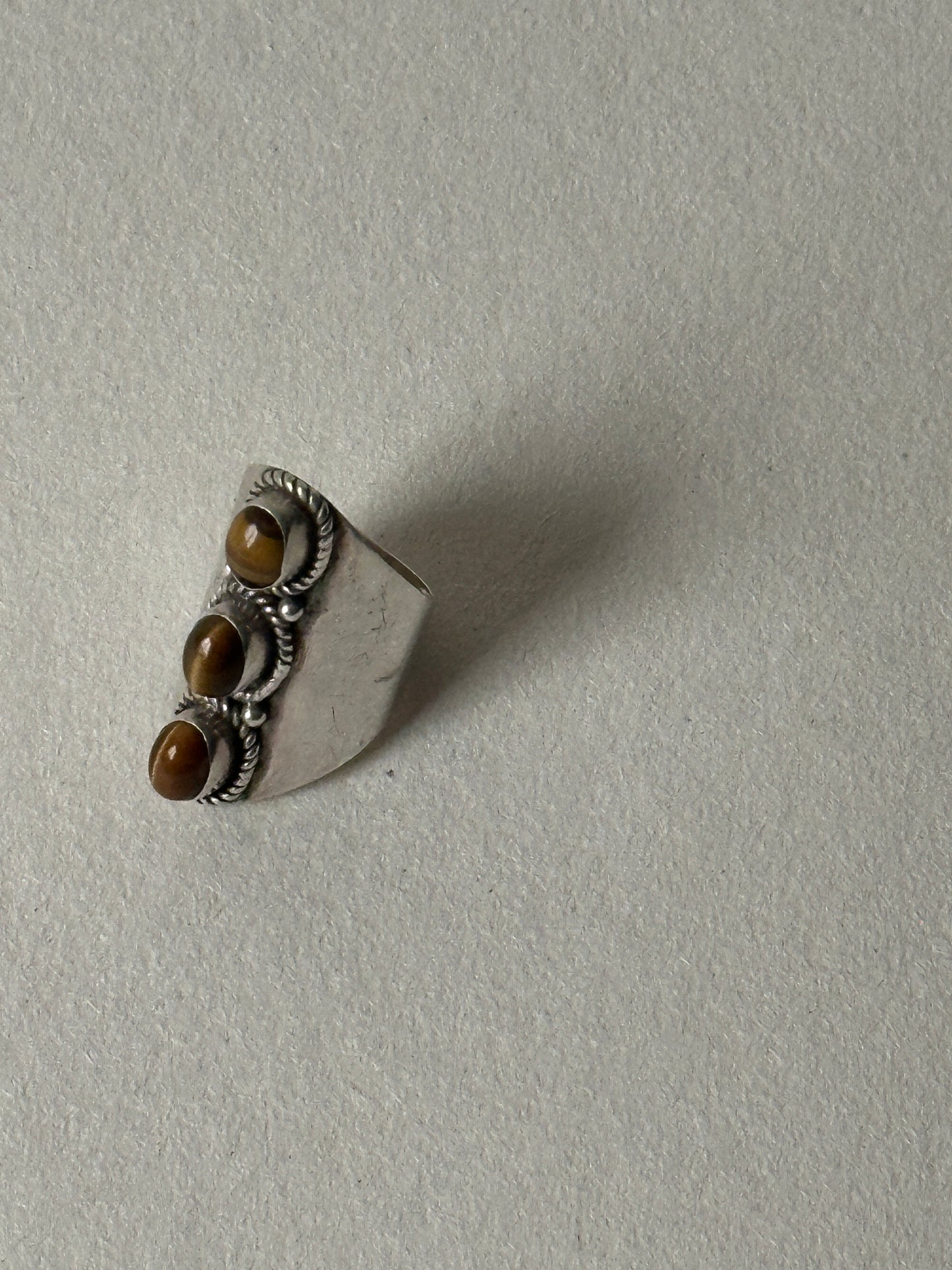 Tiger Eye Stone Sterling Silver Ring