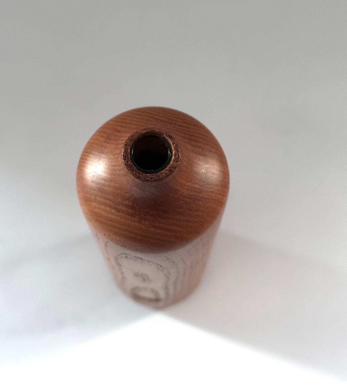 GLASS AND WOOD VASE