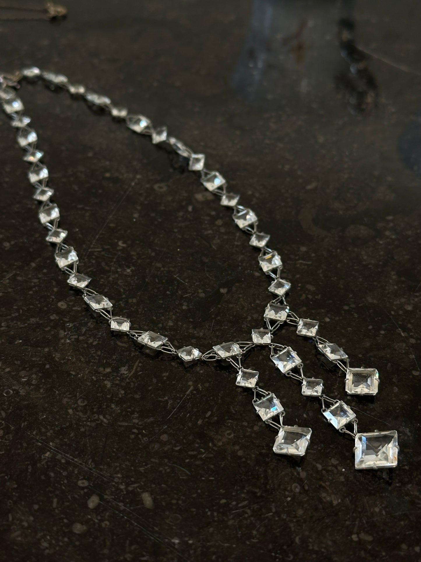 Vintage Cascading Crystals Necklace