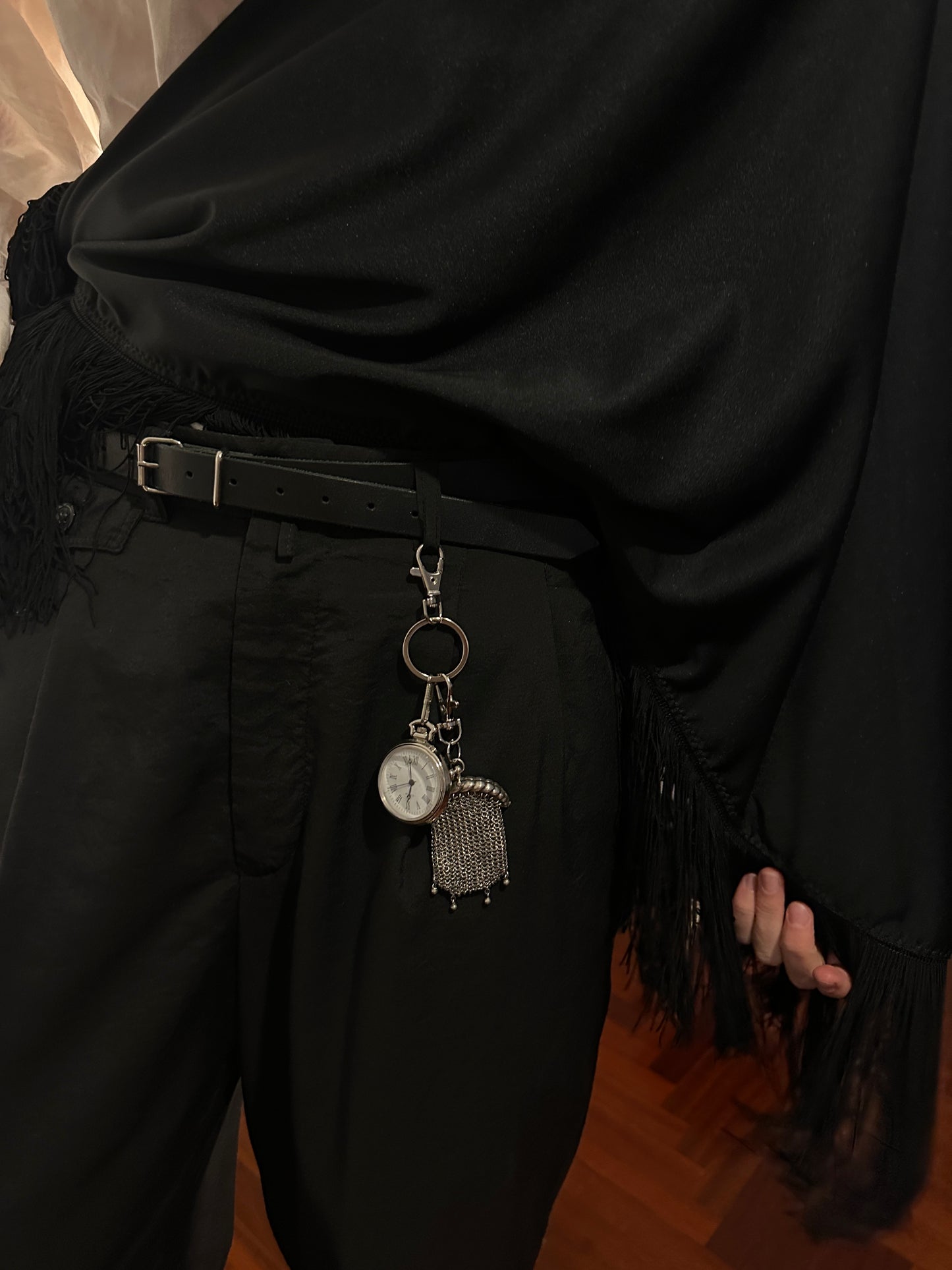 Aumônière with watch key chain