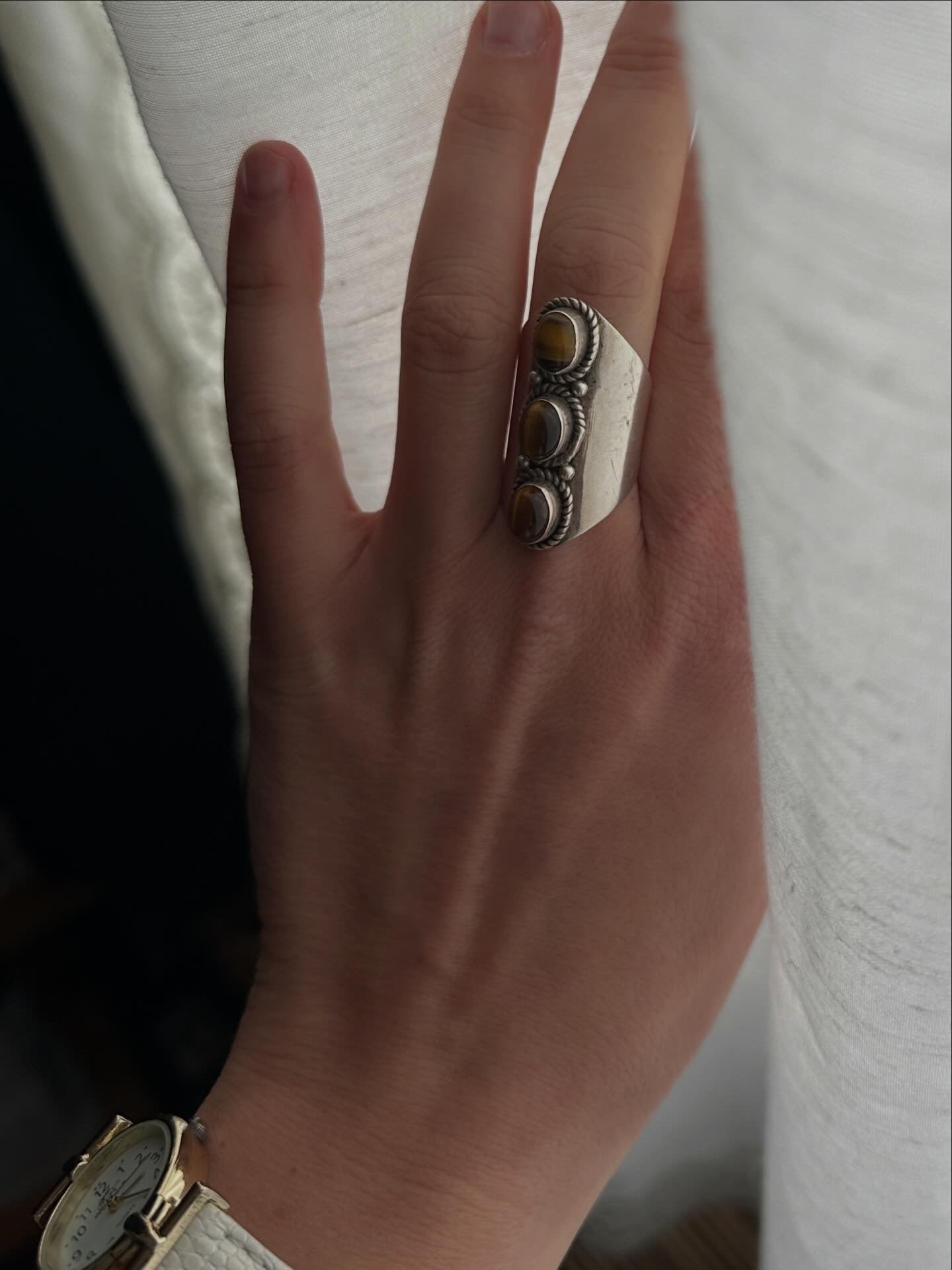 Tiger Eye Stone Sterling Silver Ring