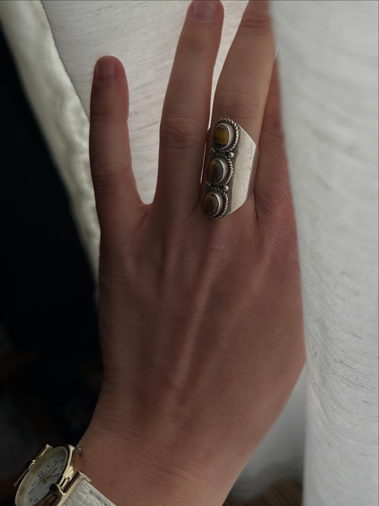Tiger Eye Stone Sterling Silver Ring