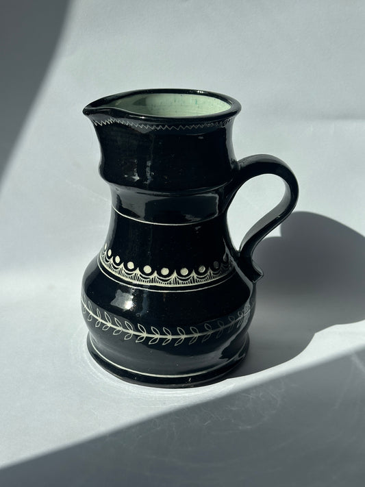 Suzy Reichenshammer Vintage  Black Ceramic Pitcher