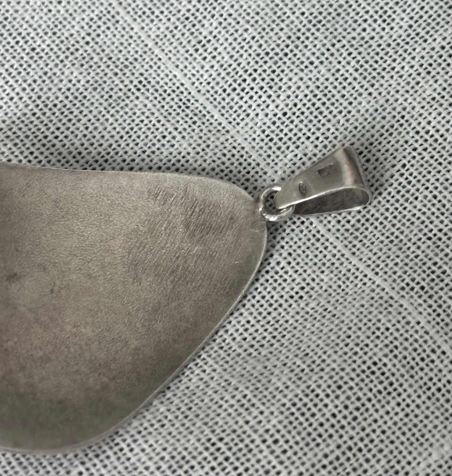 Vintage Silver Necklace Pedant with Pearl Inlay